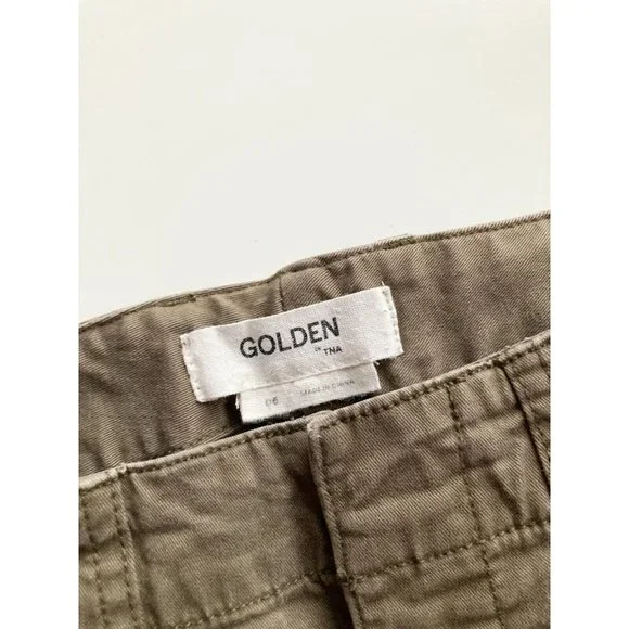 Aritzia GOLDEN by TNA Heroic Fatigue Green Cotton Twill Utility Pants, Size 6 - Picture 10 of 12